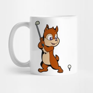 Cartoon chipmunk plays golf - golfer Mug